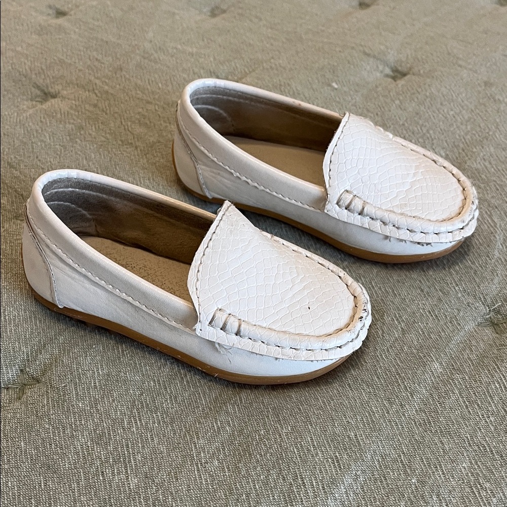 Classic White Kids Loafers